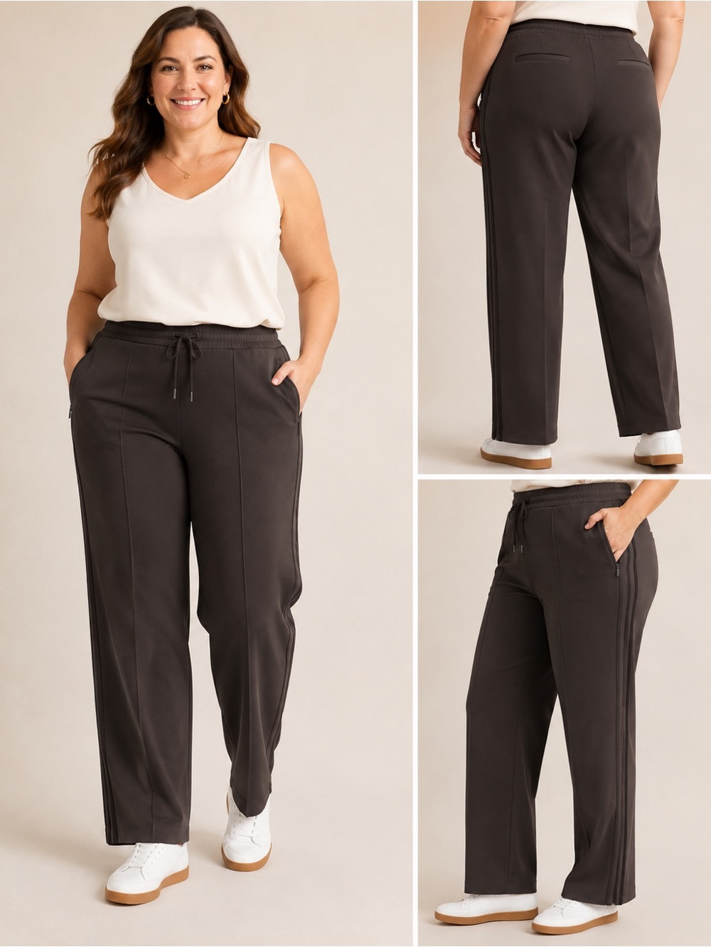 Athleta Straight Leg Pull-On Pants in Dark Brown